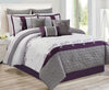 Comforter 7 Piece Adina Set Queen Plum - DecoElegance - Bedding Comforter Set