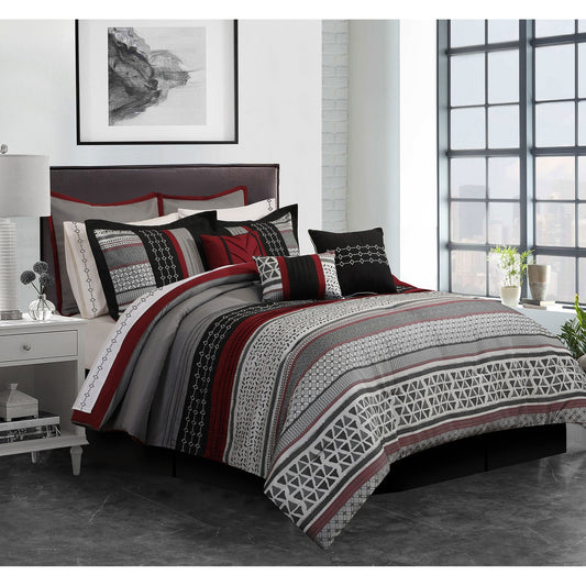 Comforter 7 Piece Set King Onyx - DecoElegance - Bedding Comforter Set