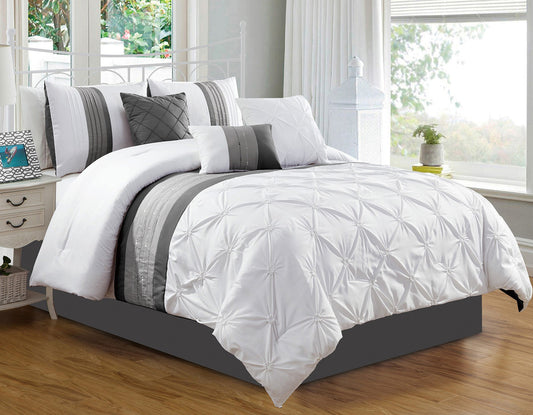 Comforter 7 Piece Trousseau Set D White - DecoElegance - Bedding Comforter Set