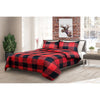 Comforter Bedding Set 2 Piece Buffalo Plaid Red/Black, Twin - DecoElegance - Bedding Comforter Set