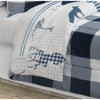 Comforter Bedding Set 3 Pieces Woven 90X90 Navy Check - DecoElegance - Bedding Comforter Set