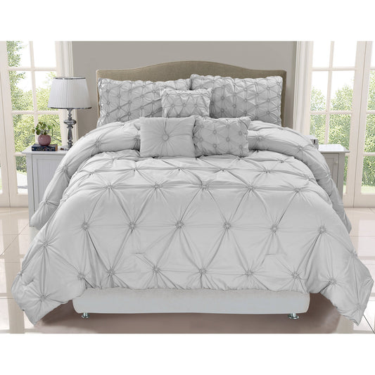 Comforter Chateau 7 Piece King Grey - DecoElegance - Bedding Comforter Set