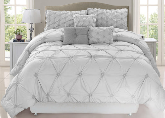 Comforter Chateau 7 Piece Set D Grey - DecoElegance - Bedding Comforter Set