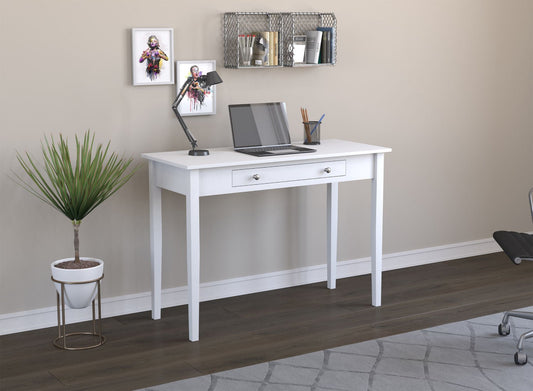 Computer Gaming Desk White 1 Drawer - DecoElegance - Desk