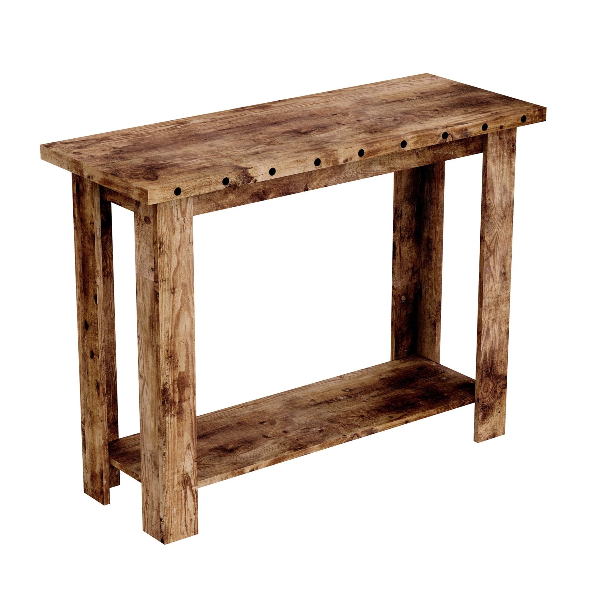 Console Sofa Table Brown Reclaimed Wood 1 Shelf - DecoElegance - Sofa Console Table