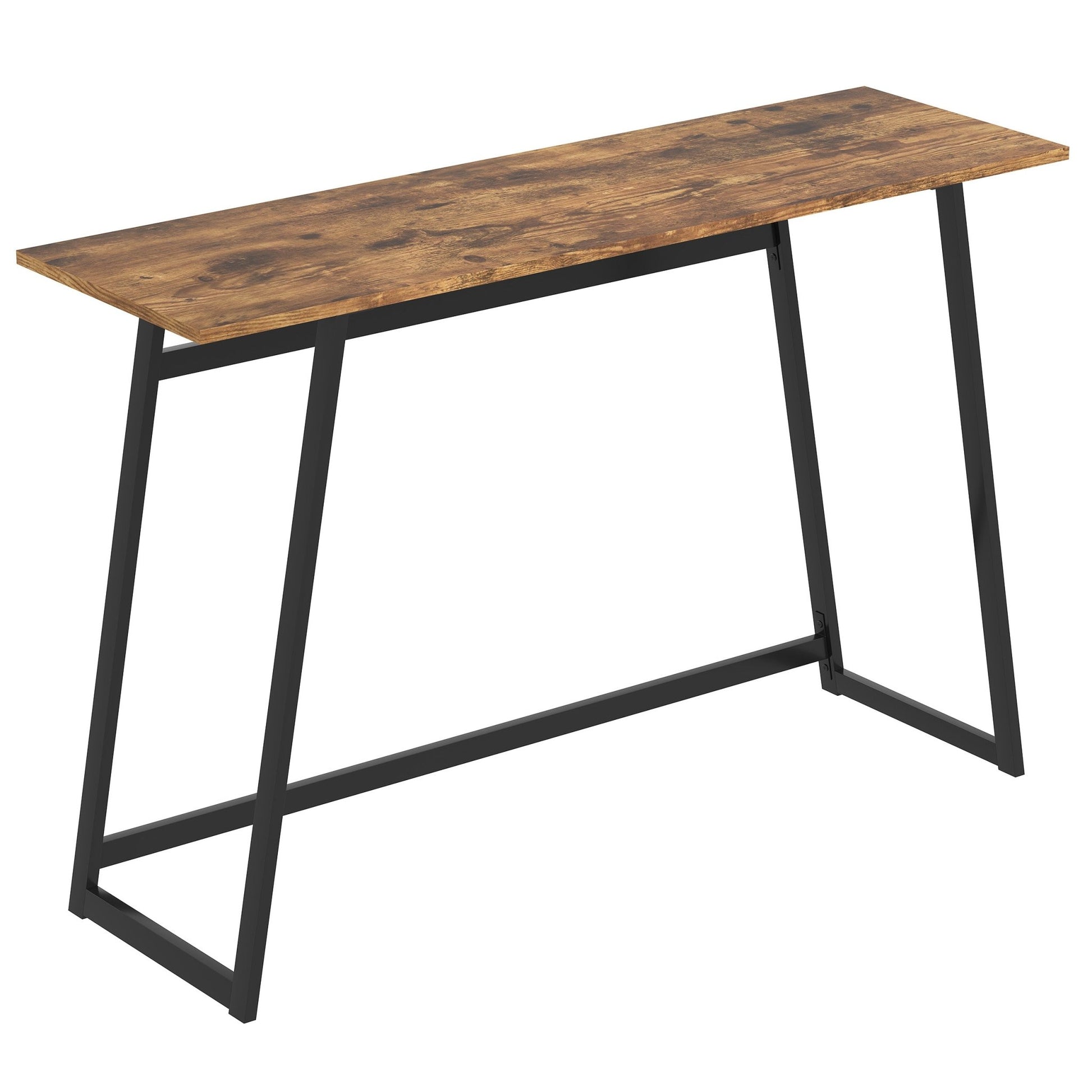 Console Sofa Table Brown Reclaimed Wood 1 Shelf Black Metal - DecoElegance - Sofa Console Table