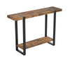 Console Sofa Table Brown Reclaimed Wood 1 Shelf Black Metal Base - DecoElegance - Sofa Console Table