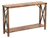 Console Sofa Table Brown Reclaimed Wood 1 Shelf Metal Sides - DecoElegance - Sofa Console Table