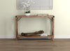 Console Sofa Table Brown Reclaimed Wood 1 Shelf Metal Sides - DecoElegance - Sofa Console Table