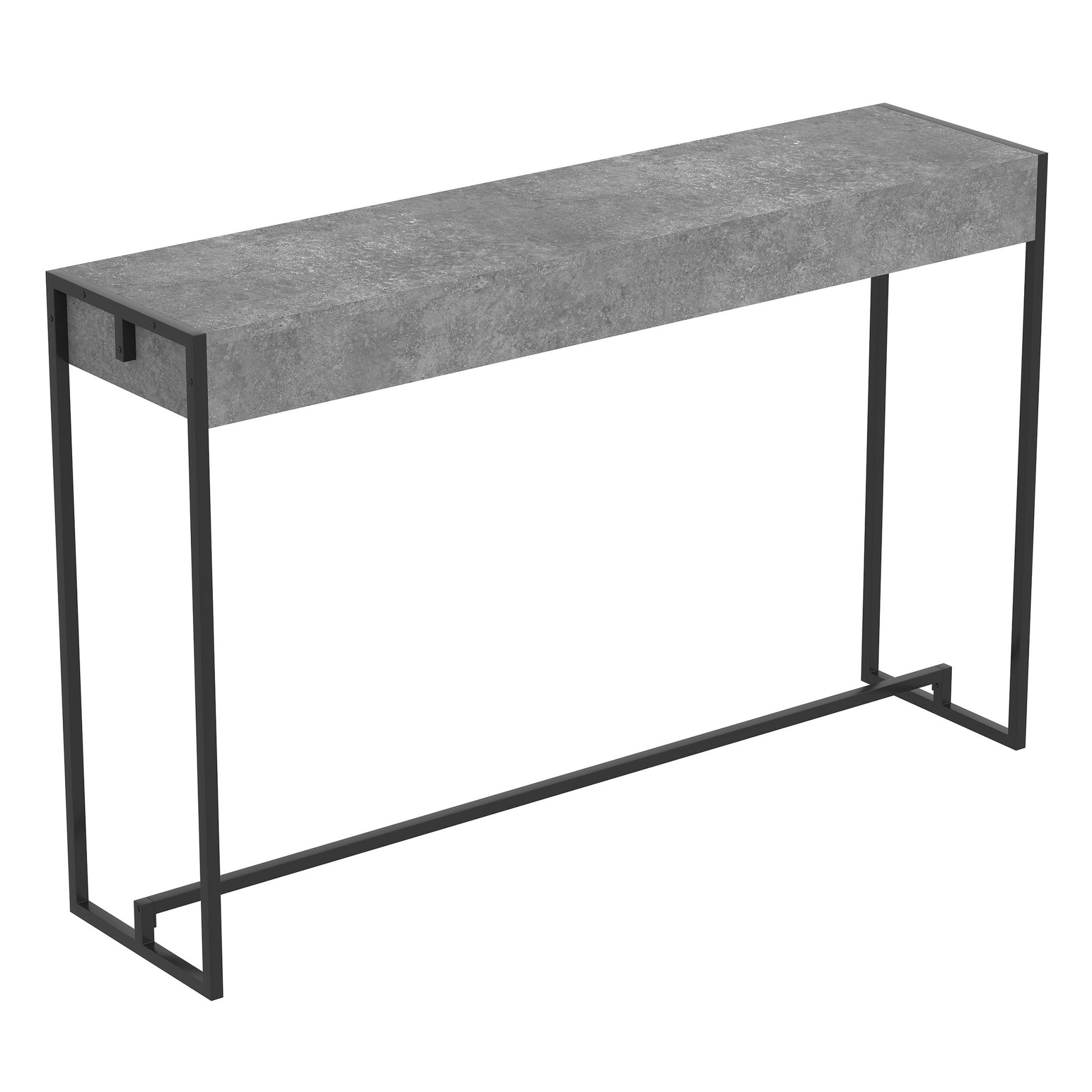 Console Sofa Table Dark Cement Black Metal - DecoElegance - Sofa Console Table