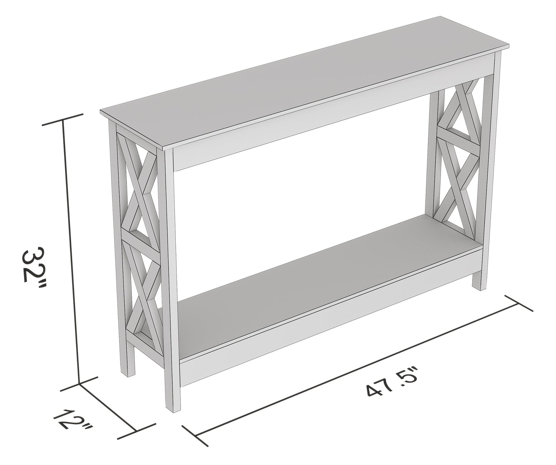 Console Sofa Table Dark Grey 1 Shelf - DecoElegance - Sofa Console Table