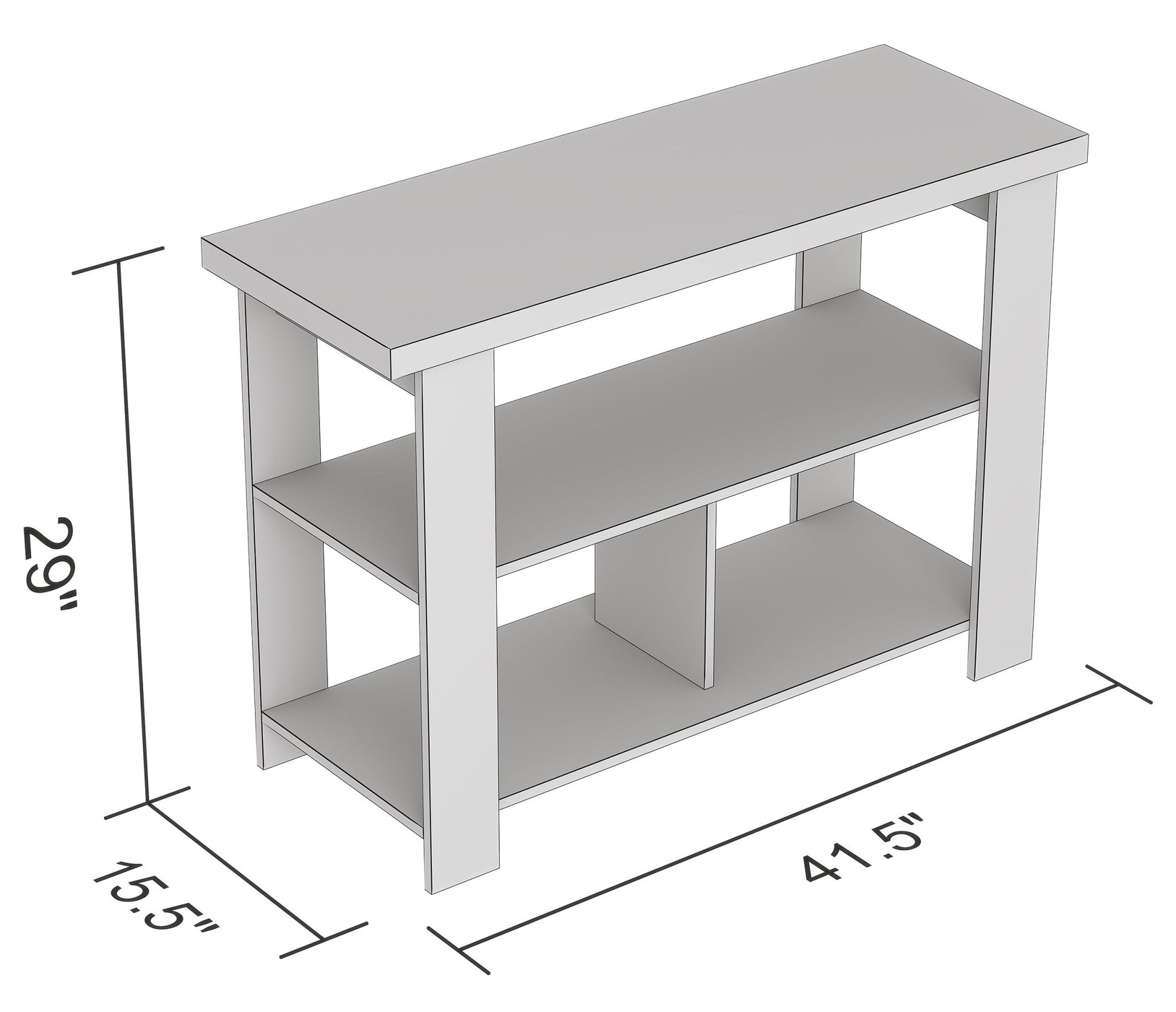 Console Sofa Table Dark Grey 3 Shelves - DecoElegance - Sofa Console Table