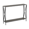 Console Sofa Table Dark Grey Wood Look 1 Shelf Black Metal - DecoElegance - Sofa Console Table
