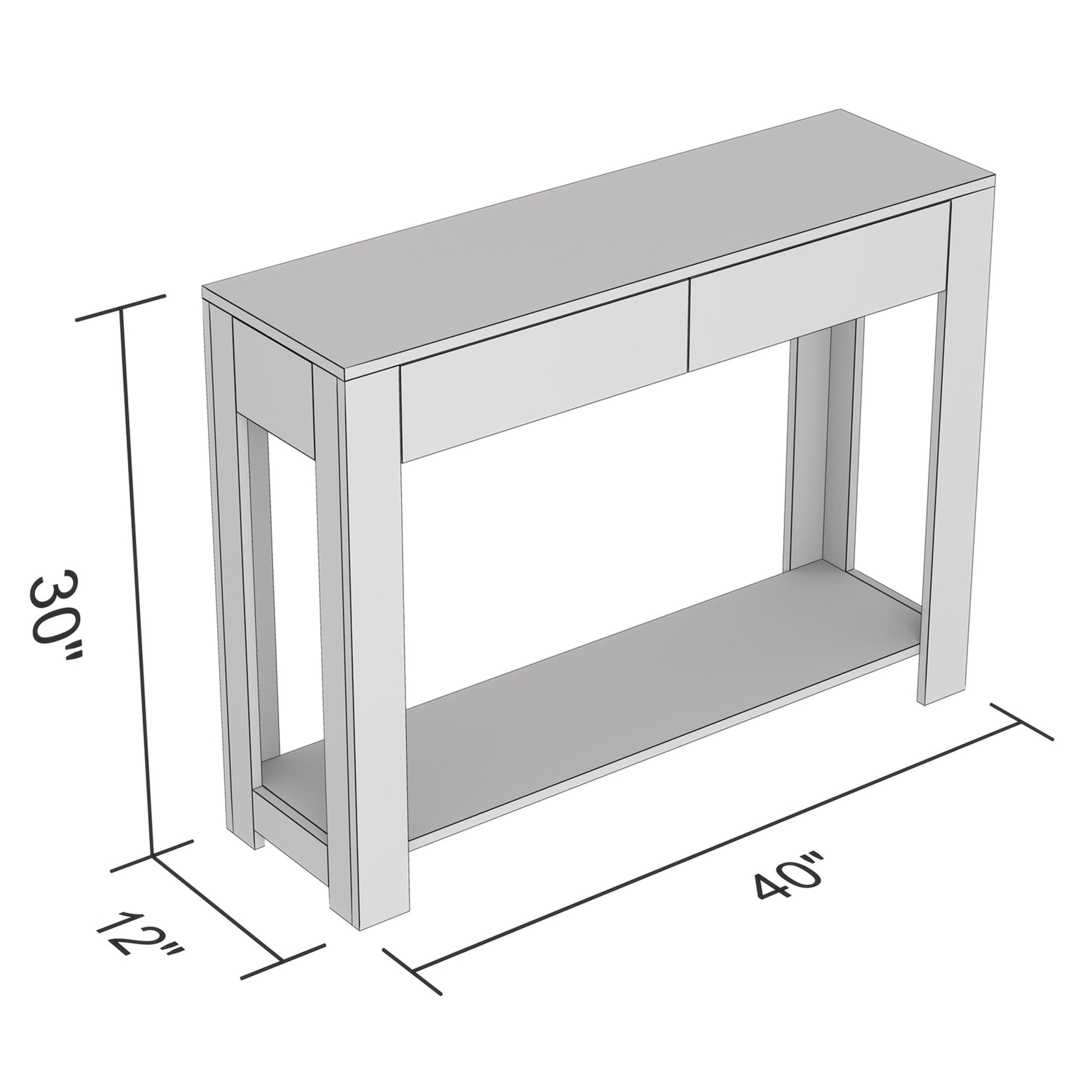 Console Sofa Table Dark Grey Wood Look 2 Drawers 1 Shelf - DecoElegance - Sofa Console Table