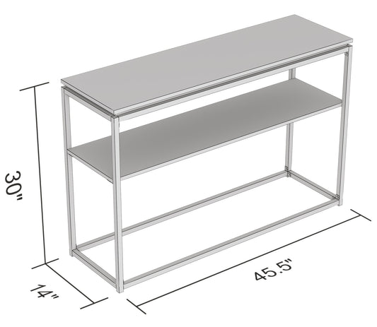Console Sofa Table Dark Taupe 1 Shelf Black Metal Frame - DecoElegance - Sofa Console Table