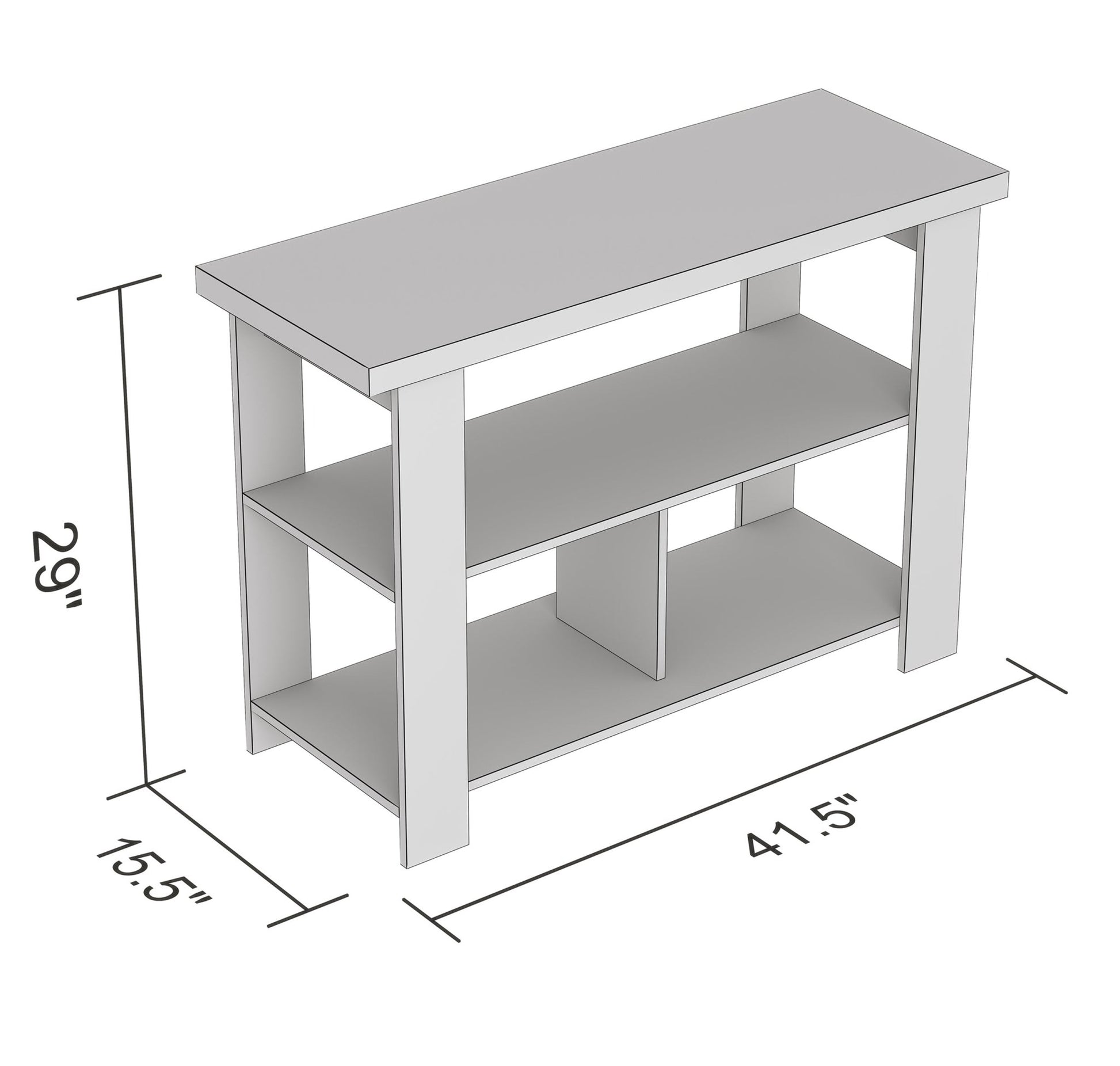 Console Sofa Table Dark Taupe 3 Shelves - DecoElegance - Sofa Console Table