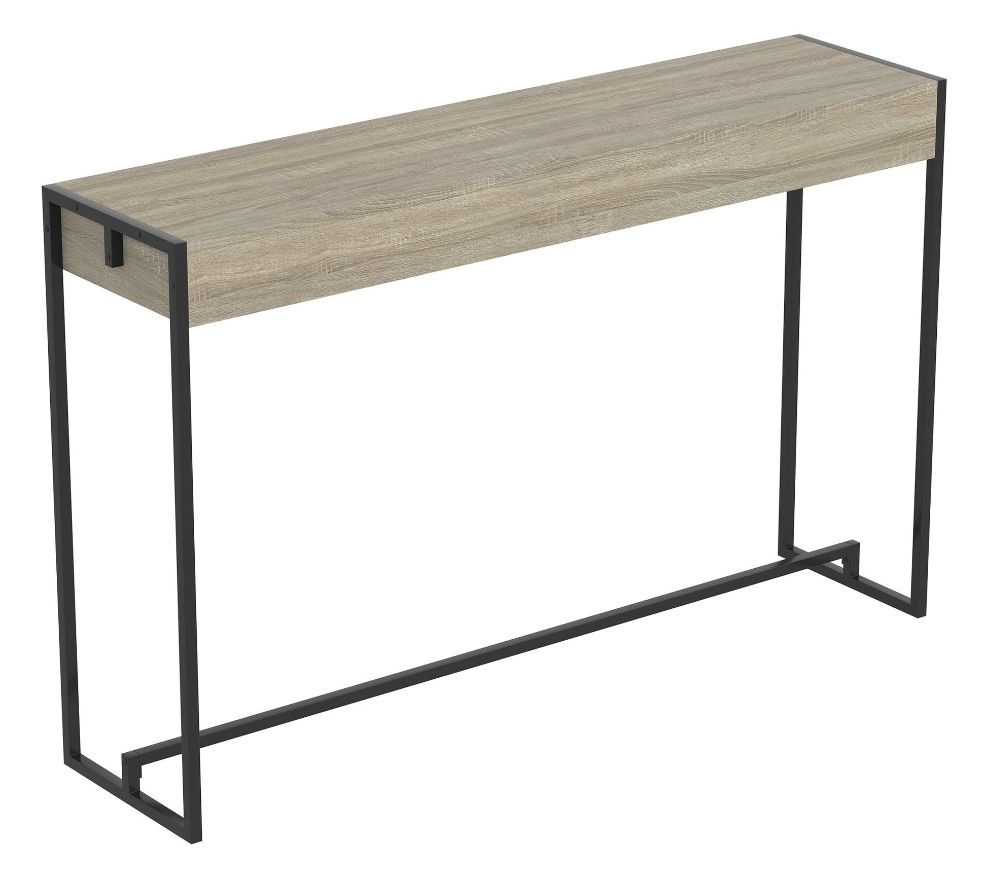 Console Sofa Table Dark Taupe Black Metal Frame - DecoElegance - Sofa Console Table