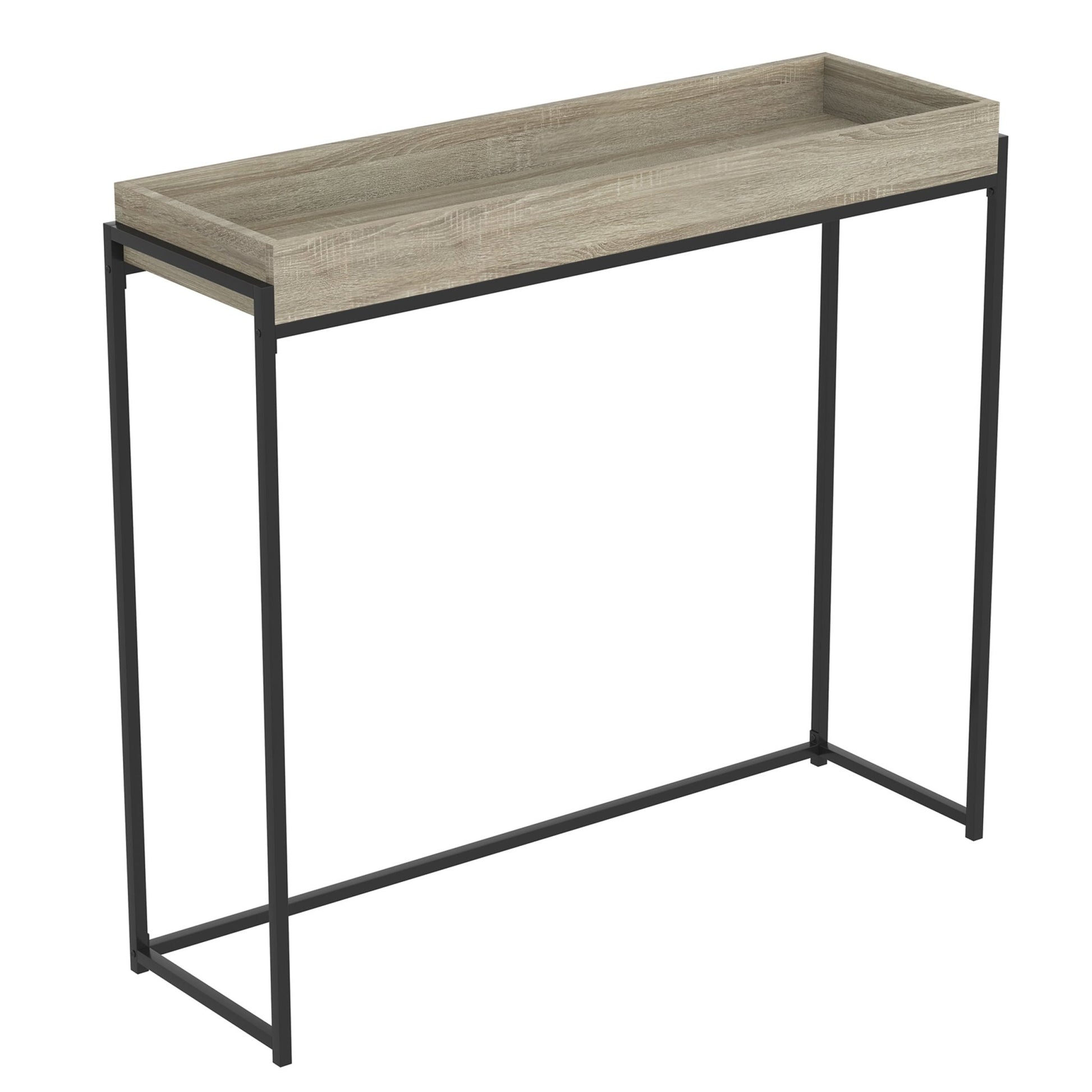 Console Sofa Table Dark Taupe Tray Top - DecoElegance - Sofa Console Table