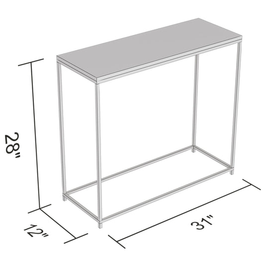 Console Sofa Table Marble Look Black Metal Base - DecoElegance - Sofa Console Table