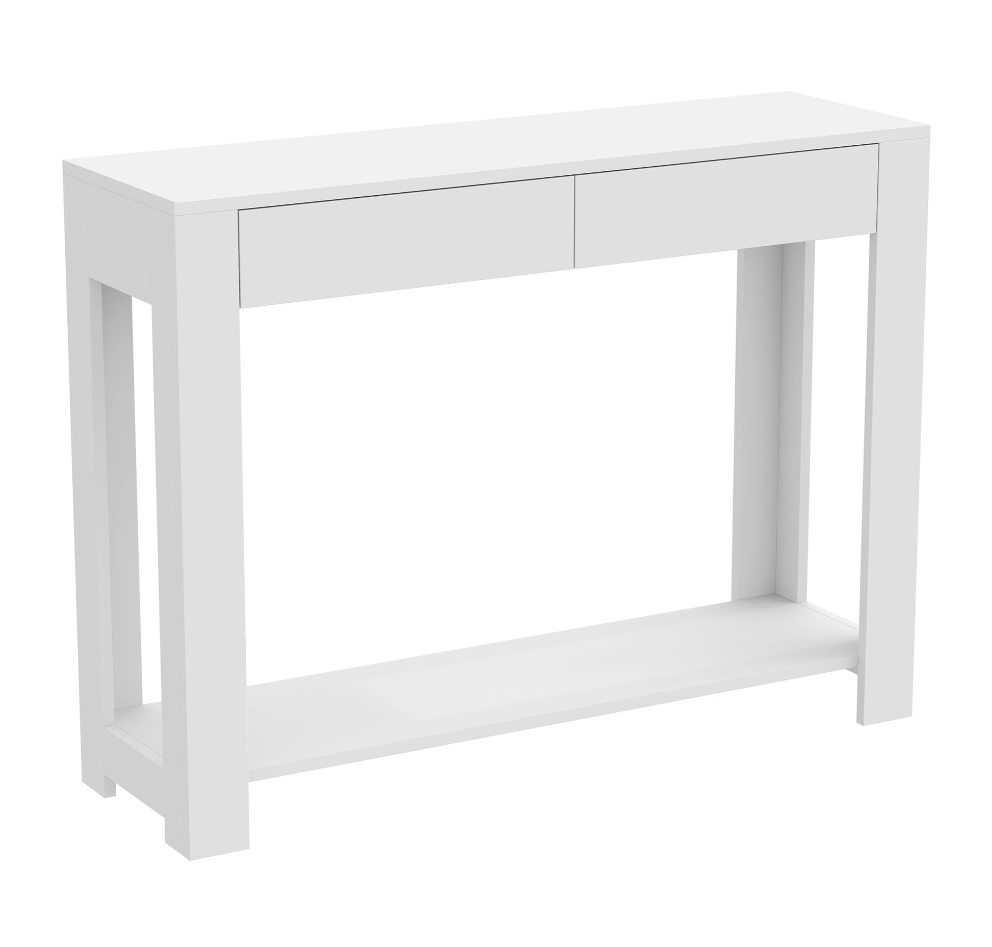 Console Sofa Table White 2 Drawers 1 Shelf - DecoElegance - Sofa Console Table