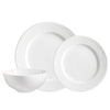 Dinnerware Set 12 Piece Round Rim Embossed Wave, Service for 4 - DecoElegance - Dinnerware Set