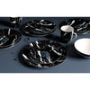 Dinnerware Set 16 Piece Black Marble Look, Service for 4 - DecoElegance - Dinnerware Set
