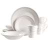 Dinnerware Set 16 Piece Round Rim Infinity, Service for 4 - DecoElegance - Dinnerware Set