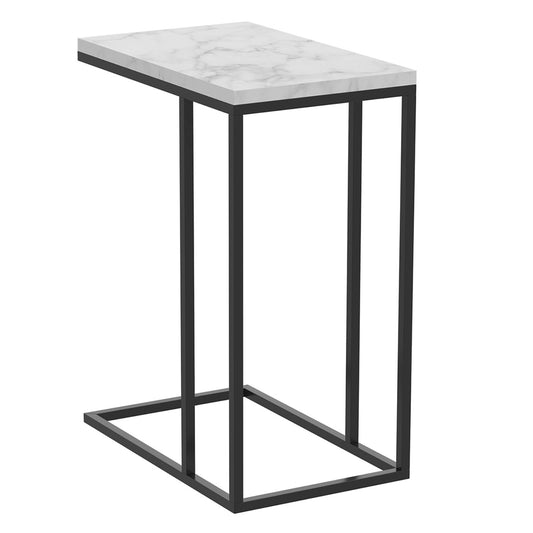 End Accent Table C-Shaped Marble Black Metal - DecoElegance - End Accent Table