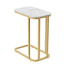 End Accent Table C-Shaped Rounded Marble Gold Metal - DecoElegance - End Accent Table