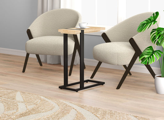 End Accent Table C-Shaped Taupe Black Metal - DecoElegance - End Accent Table