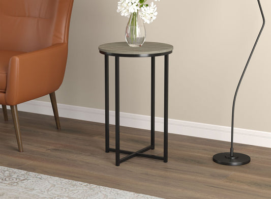 End Accent Table Dark Taupe Round Black Metal - DecoElegance - End Accent Table