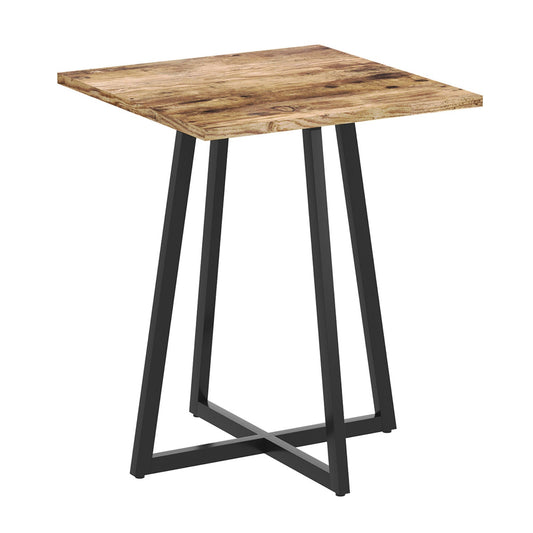 End Accent Table Square Brown Reclaimed Wood Black Metal - DecoElegance - End Accent Table