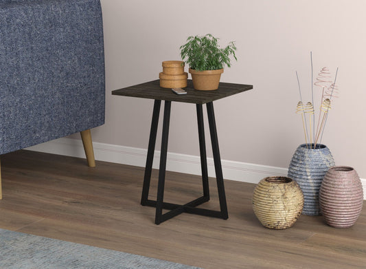 End Accent Table Square Dark Grey Black Metal - DecoElegance - End Accent Table