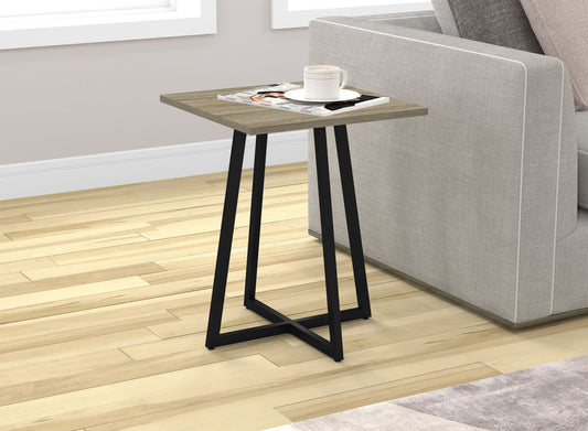 End Accent Table Square Dark Taupe Black Metal - DecoElegance - End Accent Table