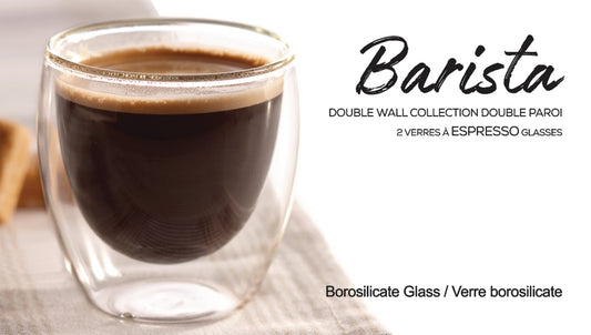 Espresso Insulated Double-Wall Glass Coffee Tea Hot or Cold Beverage Mug 2 Piece Set 95ml, Barista - DecoElegance - Coffee & Tea Cups