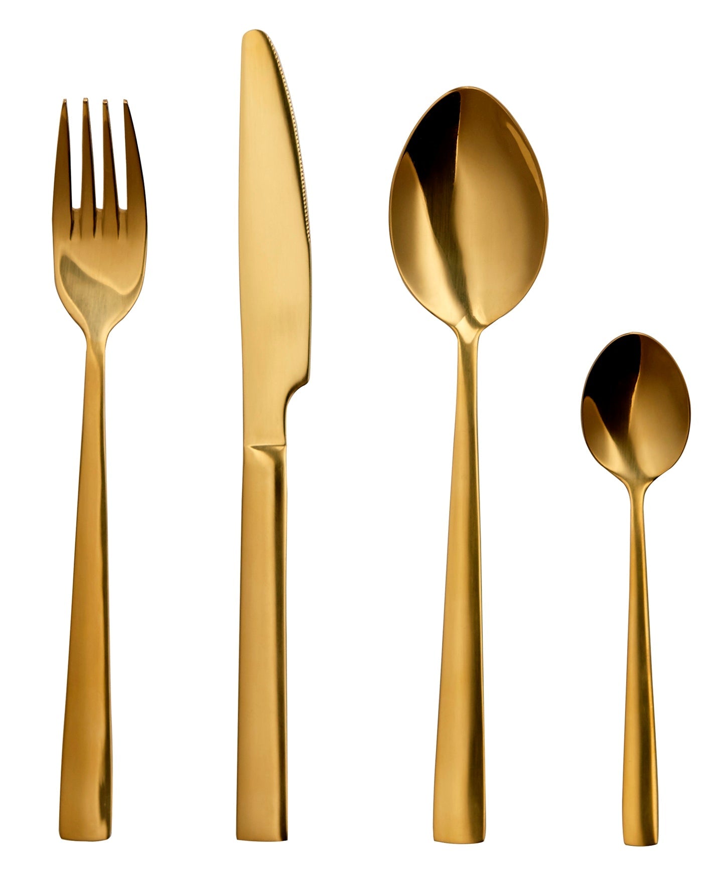 Flatware Silverware 16 Piece Cutlery Utensils Set for 4, Gold - DecoElegance -