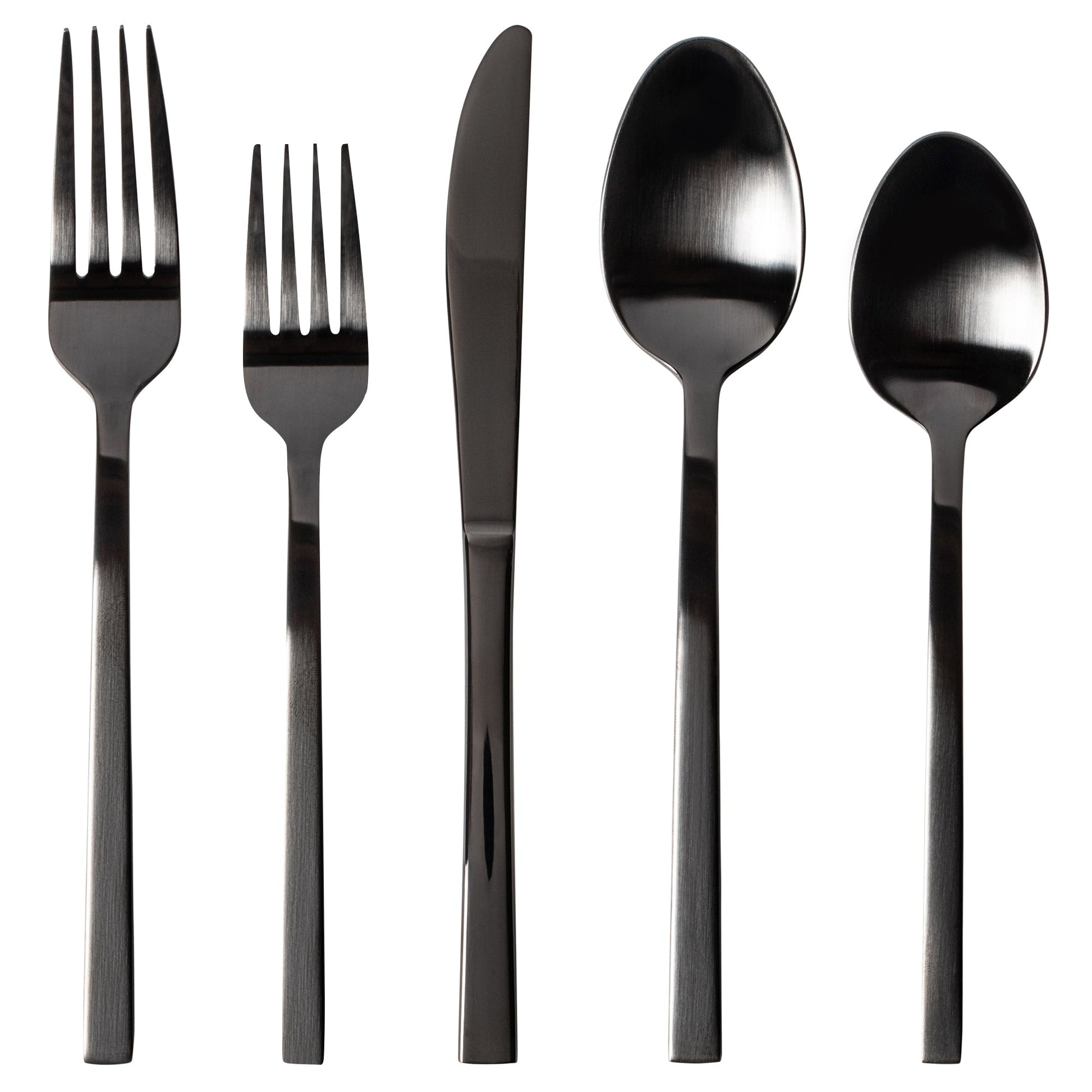 Flatware Silverware 20 Piece Cutlery Utensils Set for 4, Matte Black - DecoElegance -