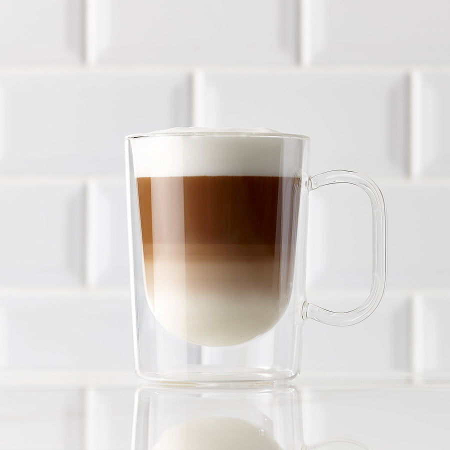 Insulated Double-Wall Glass Coffee Tea Hot or Cold Beverage Mug 2 Piece Set 370ml, Barista - DecoElegance - Coffee & Tea Cups