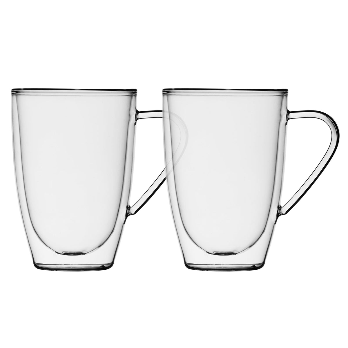 Insulated Double-Wall Glass Coffee Tea Hot or Cold Beverage Mug 4 Piece Set 435ml, Barista - DecoElegance - Coffee & Tea Cups