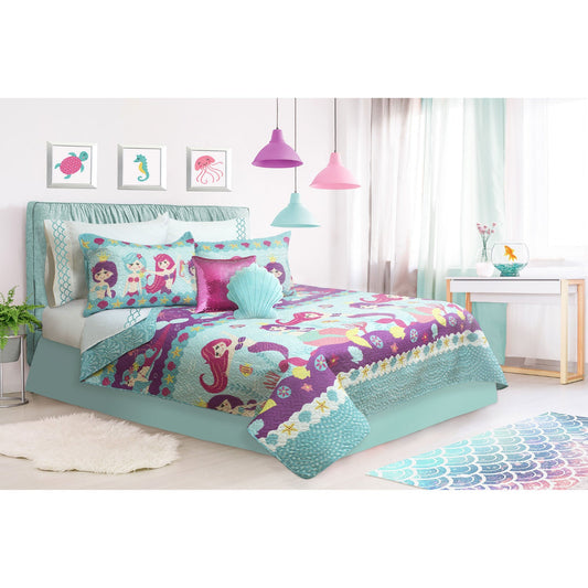 Quilt 3 Piece Set Double/Queen Coralia - DecoElegance - Bedding Quilt Set