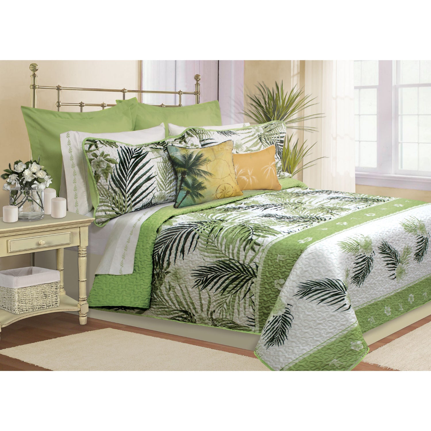 Quilt Bedding Set 4Pc Tahiti - DecoElegance - Bedding Quilt Set