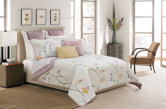 Quilt Bedding Set Woven 3 Piece Set Double/Queen Serenade - DecoElegance - Bedding Quilt Set