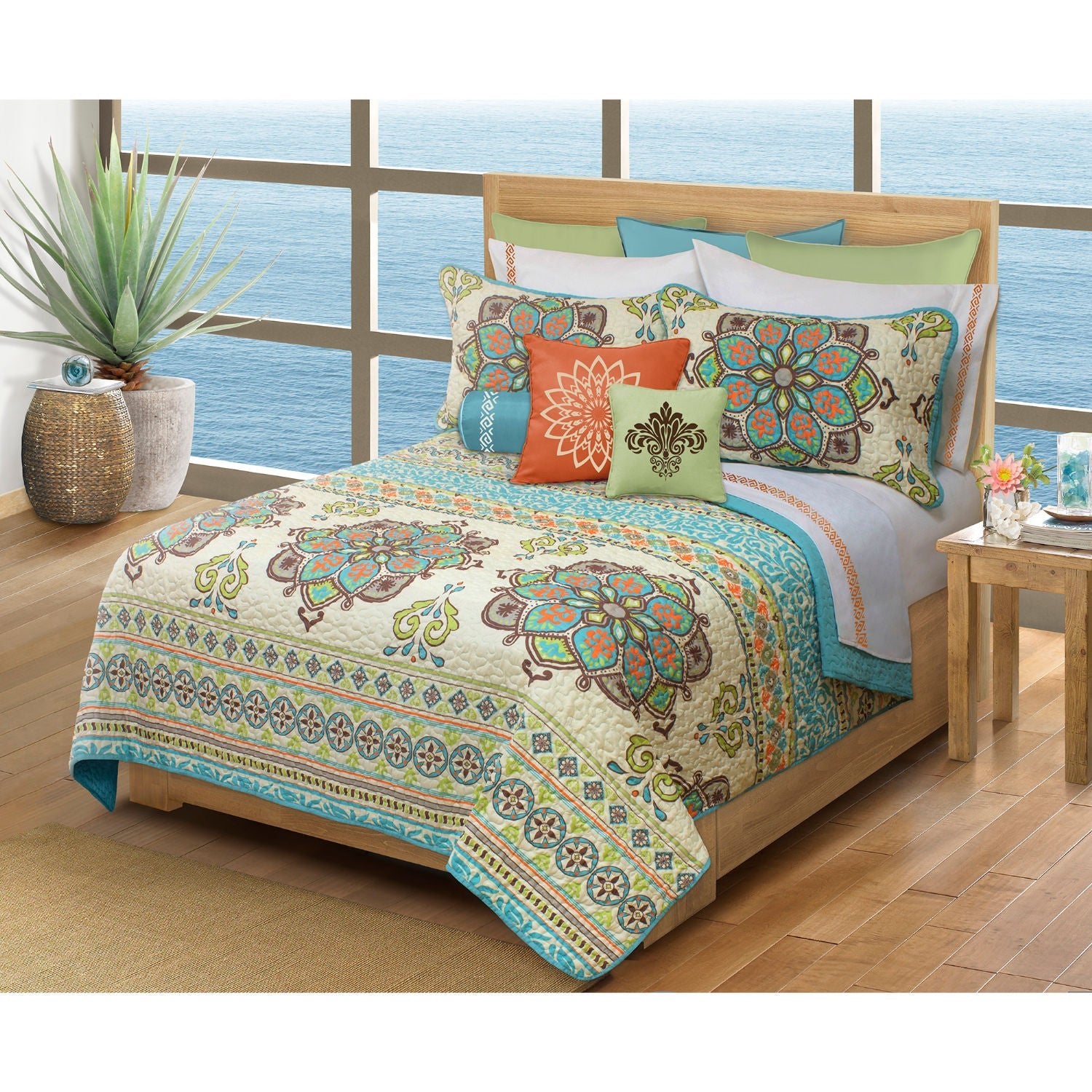 Quilt Bedding Set Woven 3 Piece Set King Majorca - DecoElegance - Bedding Quilt Set