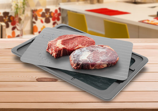 Rapid Defrosting Tray, Defrost Chicken, Steak and Other Meats Quickly, No Mess Tray Included, Thaw Frozen Foods Faster Without a Microwave or Hot Water, Quick and Safe - DecoElegance -