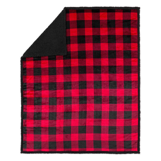 Super Soft Blanket Throw Home Decor Bedding 48X60 Red And Black - DecoElegance - Blanket Throw Home Bedding