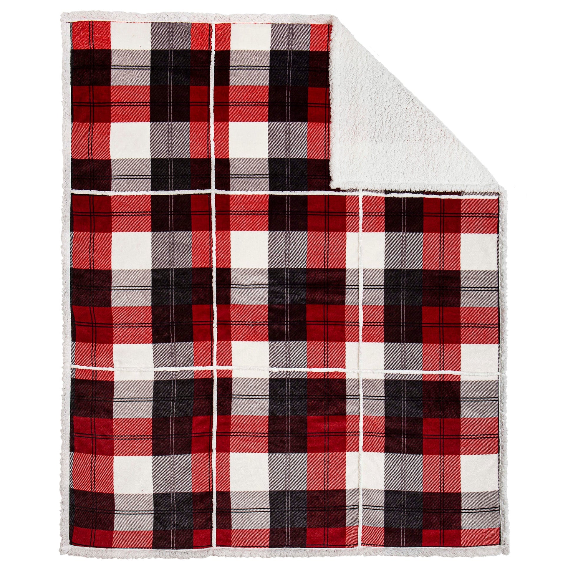 Super Soft Flannel Sherpa Blanket Throw Home Decor Bedding 48X60 Winter Plaid - DecoElegance - Blanket Throw Home Bedding