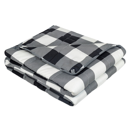 Super Soft Woven Weighted Blanket Throw Home Decor Bedding 48x72 Black and White - DecoElegance - Blanket Throw Home Bedding