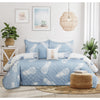 Woven Microfiber Ptd Quilt Bedding Set 3 Piece King Blue Pineapples - DecoElegance - Bedding Quilt Set